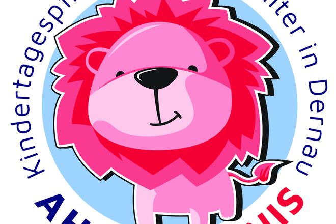 Das Logo der Ahrtal Minis: Ein freundlich grinsender Löwe im Cartoon-Look