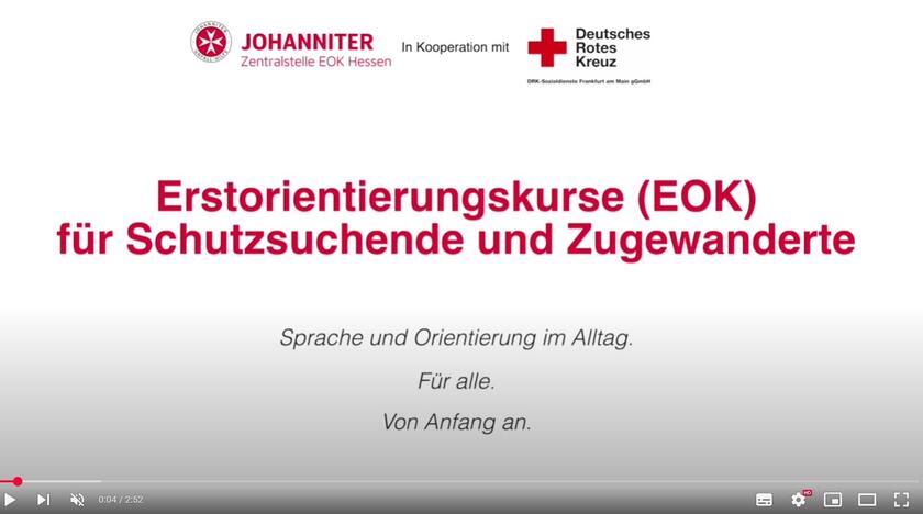 Bild mit Schrift zu dem Video mit Informationen und Erfahrungsberichten zu den Erstorientierungskursen. Verlinkung zum Video