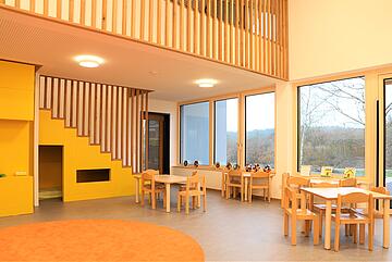 Gruppenraum mit Galerie Johanniter-Kinderhaus "Weltgestalter"