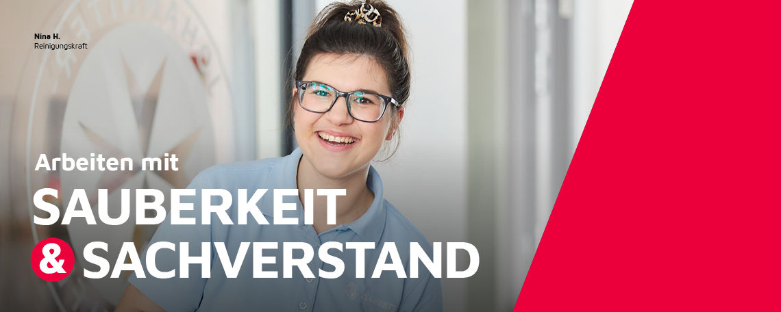 Eine Reinigungskraft im Johanniter-Hotel INCLUDiO im Portrait.